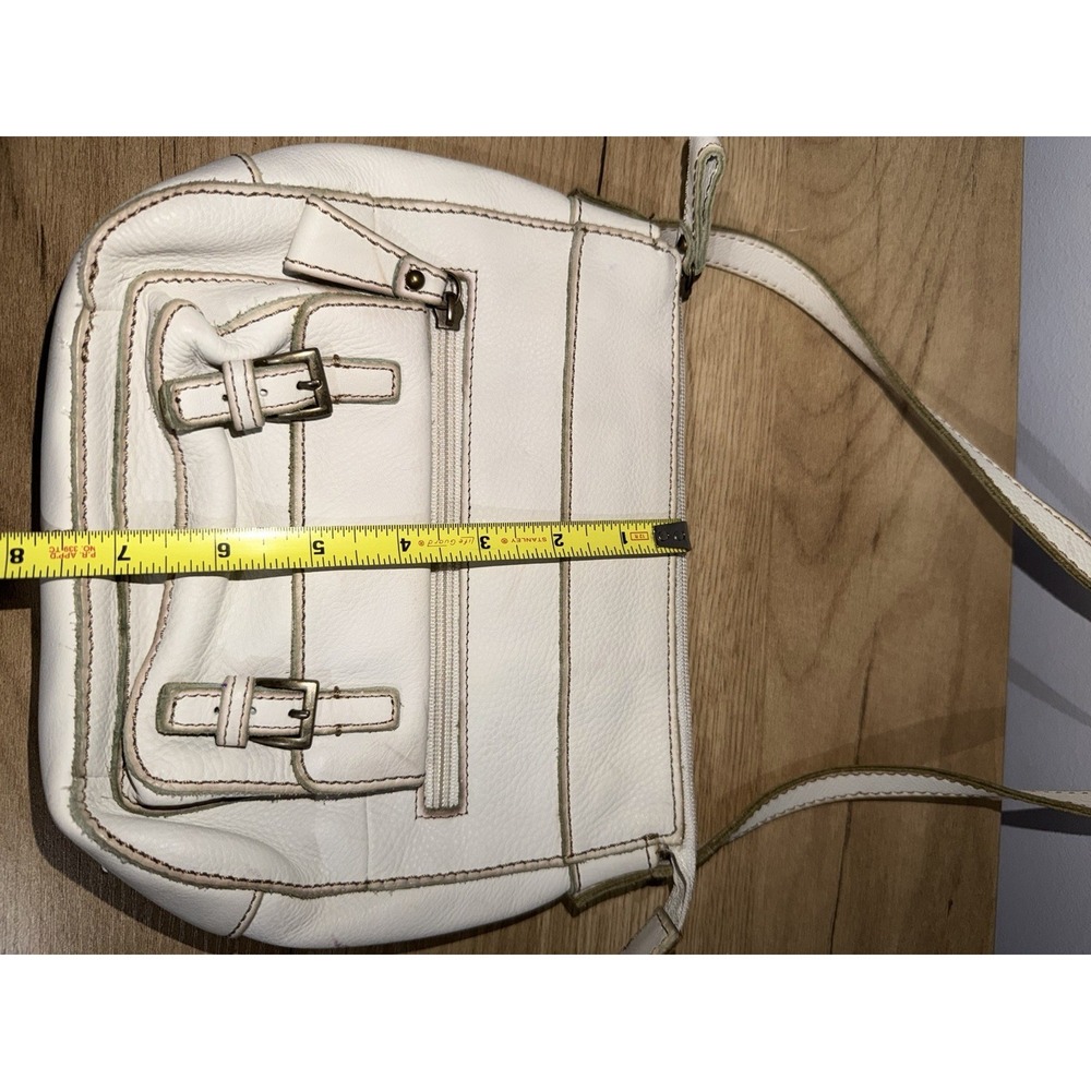 Vintage Fossil Ivory/Cream Pebbled Leather Shoulder Handbag Y2K F - Picture 5 of 9
